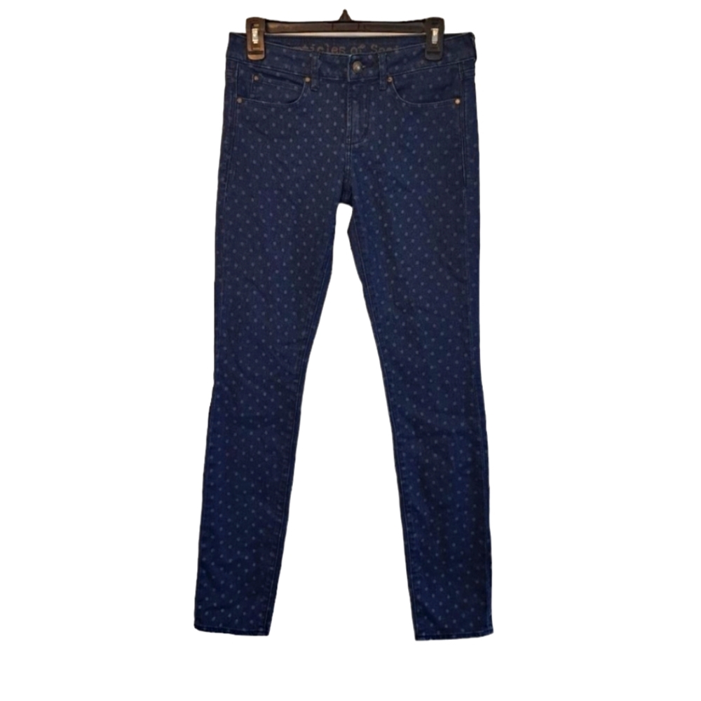 Articles Of Society Navy Blue Skinny Jeans with Subtle Dot Print
